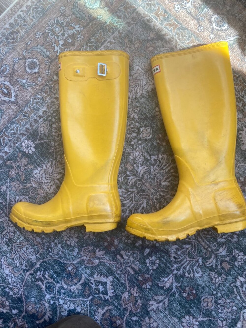 Tall Yellow Hunter Rain Boots - Picture 3 of 5